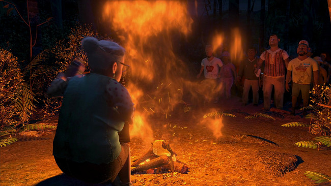 Обои картинки фото мультфильмы, madagascar,  escape 2 africa, костер, люди, растения