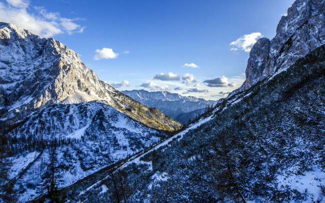 Обои картинки фото природа, горы, облака, вершины, снег