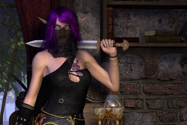 Обои картинки фото 3д графика, эльфы , elves, фон, взгляд, девушка