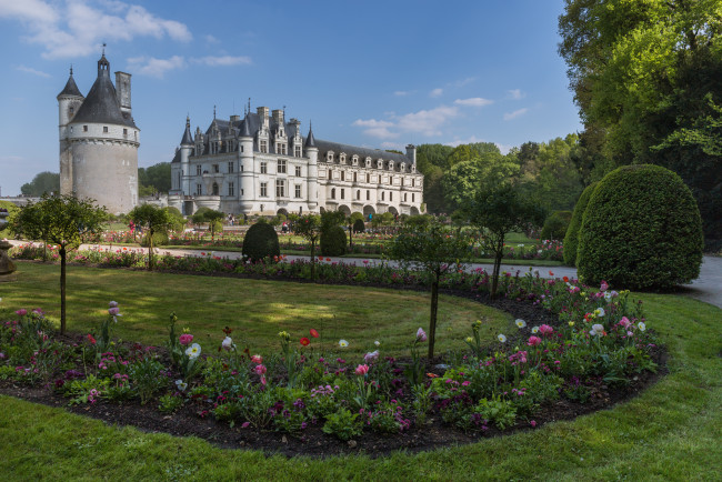 Обои картинки фото chenonceau ch&, 226, teau et parc, города, замки франции, стор