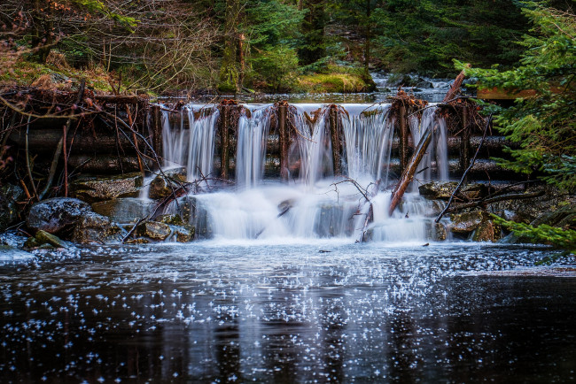 Обои картинки фото природа, водопады, камни, течение, водопад