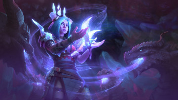 Картинка видео+игры smite девушка оружие магия драконы