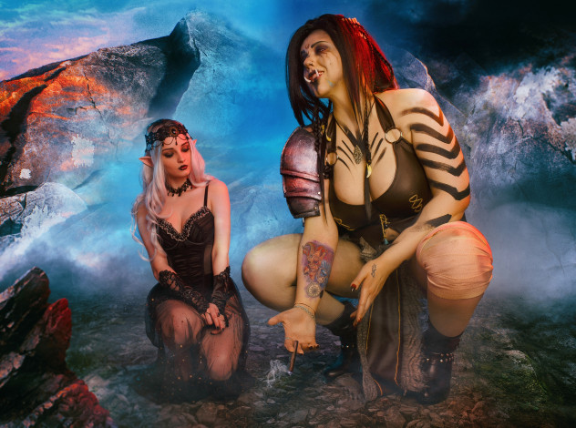 Обои картинки фото девушки, kirdjava, эльфийка, орчанка, образы