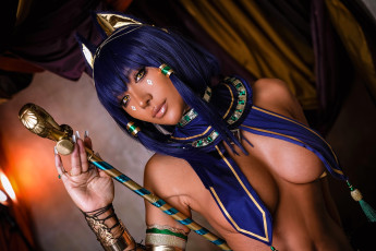 Картинка девушки nonsummerjack образ костюм косплей посох