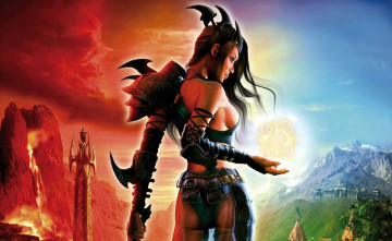 обоя видео игры, spellforce,  the order of dawn, девушка, амуниция, магия