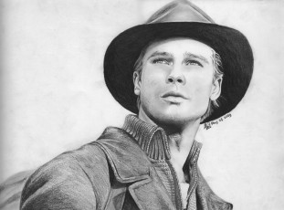 Картинка brad pitt рисованные люди актер