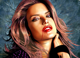 Картинка рисованные люди девушка портрет