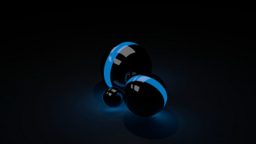 Картинка 3д графика шары голубой тёмный