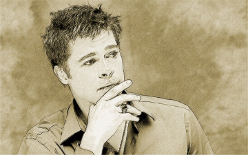 Картинка brad pitt рисованные люди актер