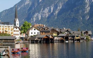 Картинка hallstatt austria города пейзажи дома горы