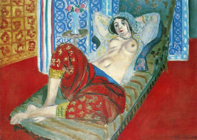 Обои картинки фото henri, matisse, рисованные, одалиска