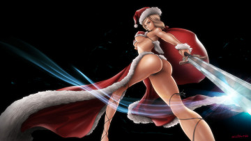 Картинка фэнтези девушки санта меч