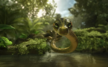 Картинка snake 3д графика animals животные змея