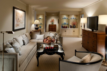 Картинка интерьер гостиная кресла диван телевизор посуда