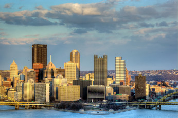 Картинка pittsburgh usа города панорамы дома река панорама