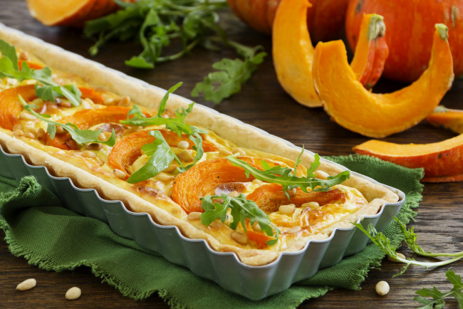 Обои картинки фото еда, пироги, тыква, кусочки, выпечка, пирог