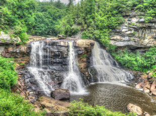 Картинка природа водопады река лес водопад