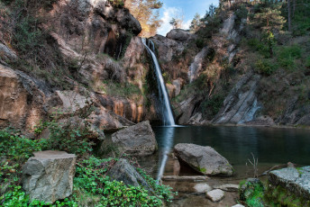 Картинка природа водопады лес река водопад