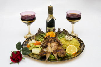 Картинка еда мясные+блюда овощи курица вино