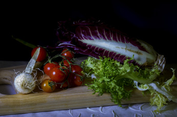 Картинка еда овощи капуста чеснок помидоры