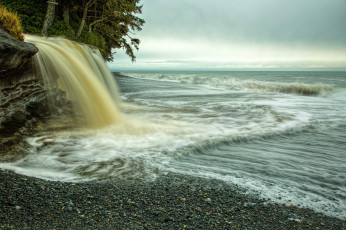 Картинка природа водопады водопад побережье