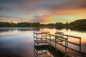 Картинка природа восходы закаты река лес