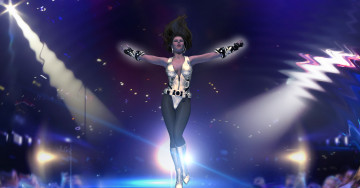 Картинка 3д+графика фантазия+ fantasy девушка взгляд фон amazonka falling arrow