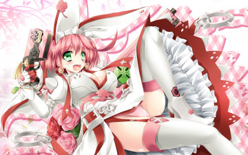 Картинка аниме guilty+gear kamiya tomoe elphelt valentine guilty gear оружие девушка