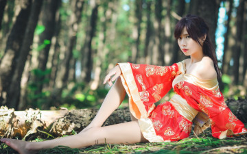 Картинка девушки -unsort+ азиатки фон поза девушка