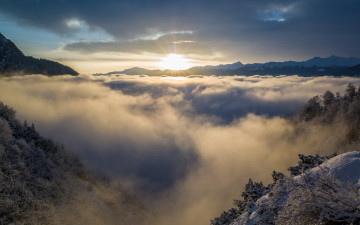 Картинка природа восходы закаты зима восход утро