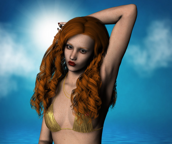 Обои картинки фото 3д графика, люди , people, фон, взгляд, девушка