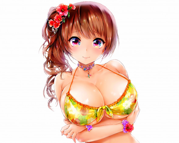 Обои картинки фото аниме, unknown,  другое, фон, взгляд, девушка