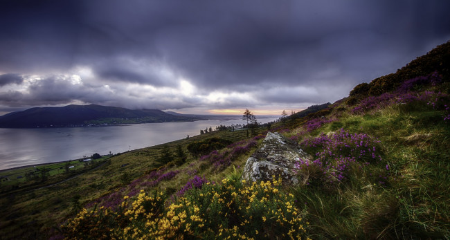 Обои картинки фото природа, побережье, склон, залив, море