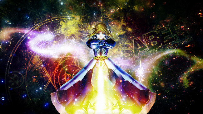 Обои картинки фото аниме, fate, stay night, сейбер, арт, dinocojv