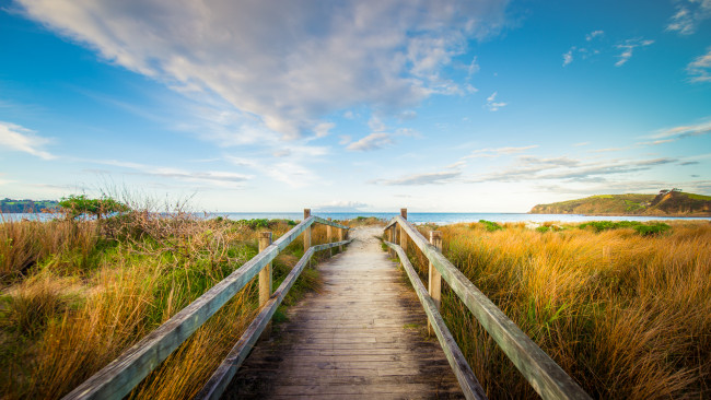 Обои картинки фото природа, побережье, океан, помост, берег