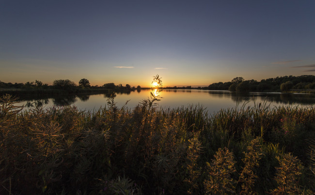 Обои картинки фото природа, восходы, закаты, река, закат