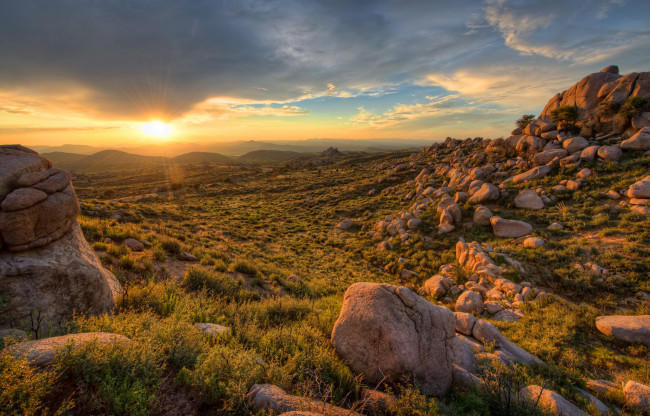 Обои картинки фото природа, восходы, закаты, камни, закат