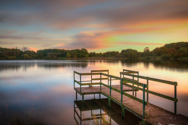 Обои картинки фото природа, восходы, закаты, река, лес