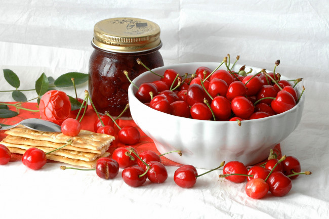 Обои картинки фото еда, вишня,  черешня, джем
