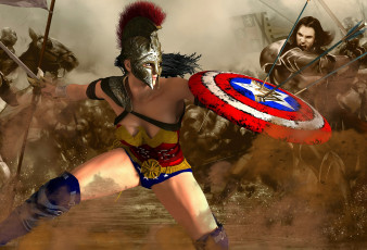 Картинка 3д+графика фантазия+ fantasy взгляд девушка оружие фон