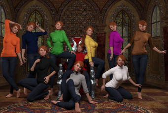 Картинка 3д+графика люди+ people взгляд девушки фон