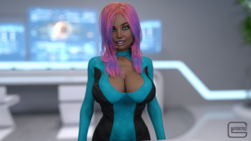 Картинка 3д+графика люди+ people девушка взгляд фон