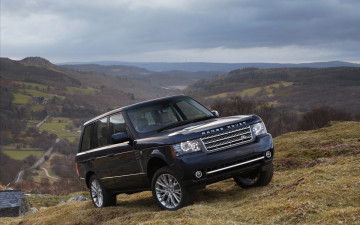 Картинка автомобили range+rover темный рэндж-ровер горы