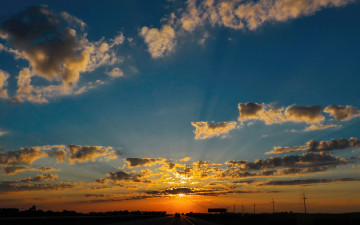 Картинка природа восходы закаты закат облака небо горизонт