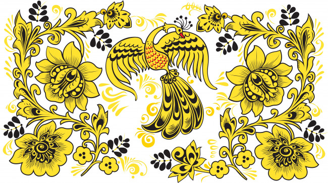 Обои картинки фото векторная графика, цветы , flowers, птицы, цветы