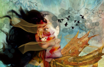 Картинка разное компьютерный+дизайн птицы лицо фон цвет