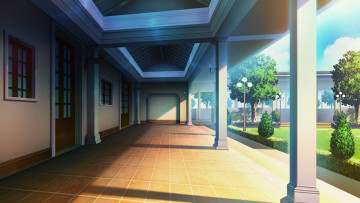 Картинка аниме город +улицы +здания дом