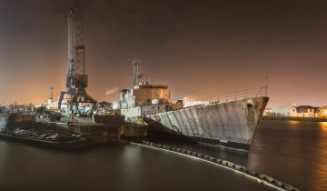 Картинка корабли порты+ +причалы корабль ночь порт