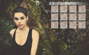 Картинка календари девушки взгляд растения макияж