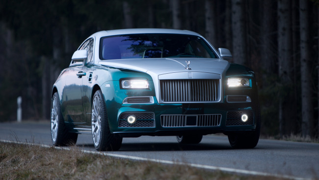 Обои картинки фото mansory rolls-royce wraith with fog lights 2014, автомобили, rolls-royce, mansory, wraith, with, fog, lights, 2014